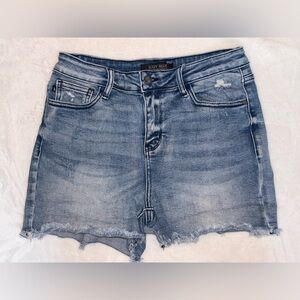 Judy Blue Distressed Light Blue Jean Shorts